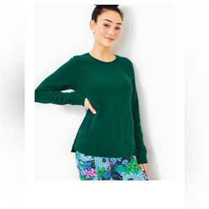 Lilly Pulitzer Beach Comber Luxetic Top XL Masters Green Ships ASAP